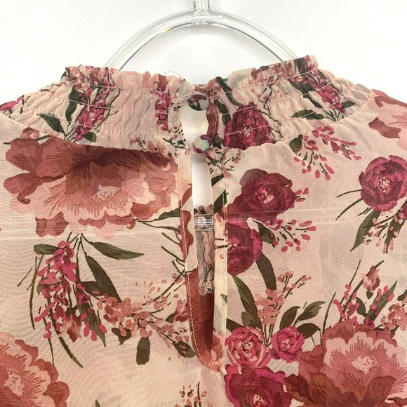 Torrid Blouse Womens Plus Size 5X Chiffon Mock Neck Long Sleeve Floral Top - Picture 7 of 8